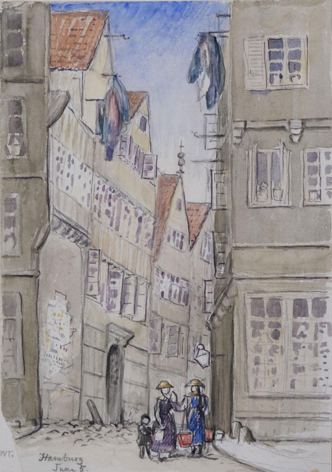 Altstadt, A Street in Hamburg June 5th 1869 | Artware Fine Art